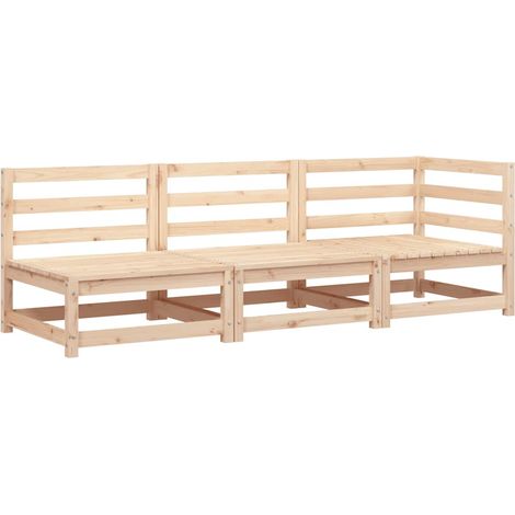 Maison Exclusive - Gartensofa 3-Sitzer Massivholz Kiefer