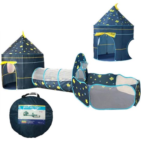 Kids Tent with Tunnel, 3 in 1 Children's Tent with Ball Pool, Play Tent for Boys and Girls, Indoor and Outdoor (1/5)