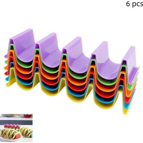 6 piezas，Soporte para tacos，Soportes para tacos，Con bordes redondeados，6 colores，18.2×5.5×3.3cm (1/5)
