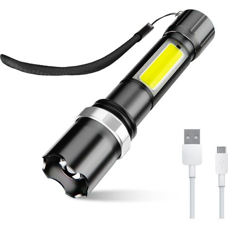 Rechargeable LED Flashlight - 500lm - 3 Modes - IPX5 Waterproof [Energy Class A+]