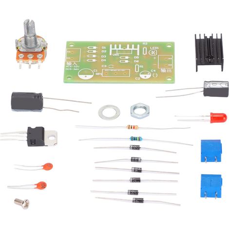Kit d'alimentation régulée ajustable avec protection de sortie, circuit redresseur et tension d'entrée réglable (1/5)