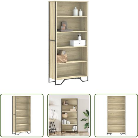 Holzregal - Bücherregal Sonoma-Eiche 80x31x169 cm Holzwerkstoff (1/5)