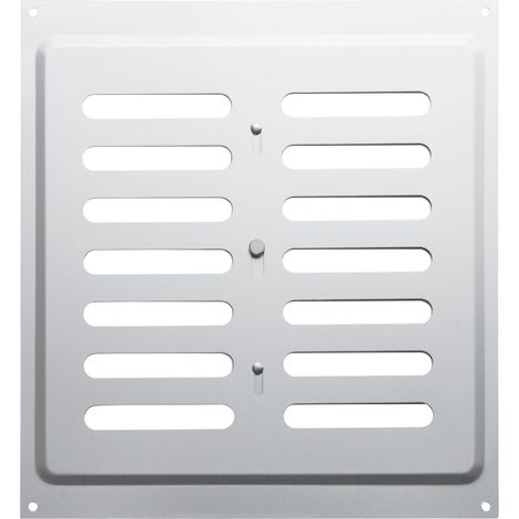 SOTECH Lüftungsgitter Belüftungsgitter verschließbar zum Aufschrauben mit Schiebeverschluss Aluminium (260 x 240 mm, Schlitzlochung oval)