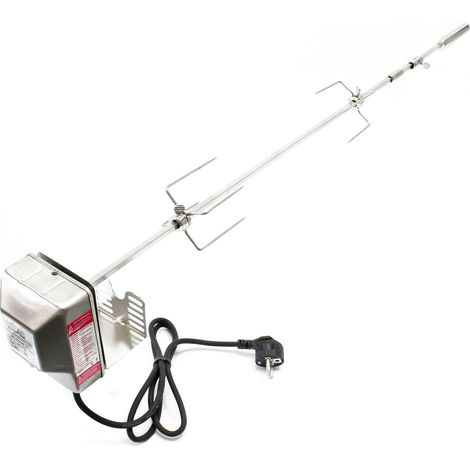 Wiltec – Fourche à viande barbecue 97cm – Acier inoxydable – Moteur puissant pour cuisson uniforme – Charge max 10kg – Accessoire grillade pro