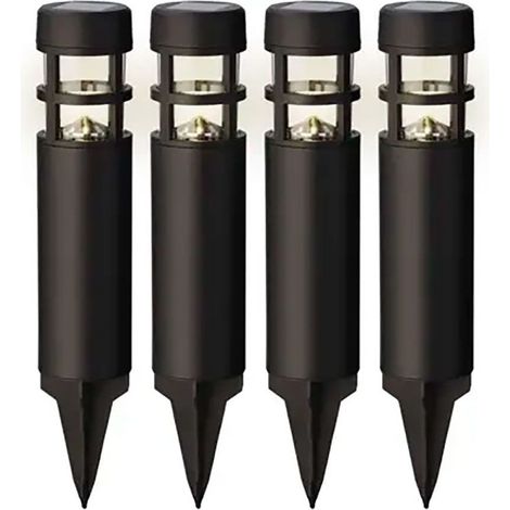 Piquet Solaire Noir Lumineo éclairage De Jardin Solaire Fixe, Set De 4 - Lumineo (1/3)