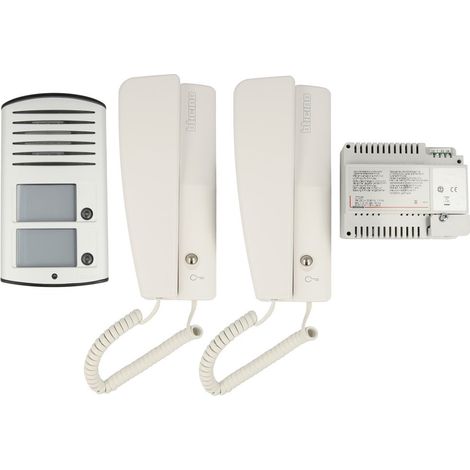 Kit interphone Swing Linea 2000 apparent 1 station de porte (alu),2 stations int. (1/2)