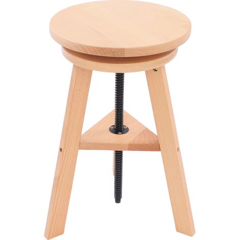 Tabouret en bois réglable en hauteur de 48 à 65 cm - Pivotant à 360 ° - En bois de hêtre - Tabouret d'artiste pour table à dessin, tabouret d'atelier pour studio d'artiste (1/5)