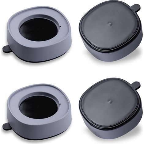 CCYKXA 4 Pièces Pied Anti Vibration Machine à Laver Gris Patins Anti-Vibration Universels avec Grande Ventouse Amortisseurs Antidérapants pour Lave-Linge Sèche-Linge et Appareils Ménagers