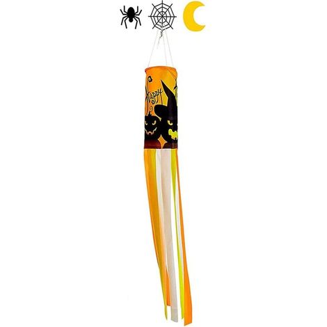 Drapeau à suspendre pour Halloween, fantôme à suspendre, décoration extérieure à suspendre, pour cour, patio, pelouse, jardin, fête 101,6 cm -B (1/5)
