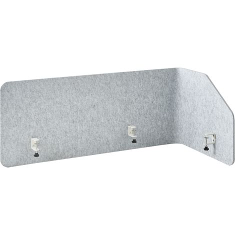 Panel separador esquinero PET panel pantalla acústica oficina 120 x 60 x 50 cm gris claro Foldy (1/5)