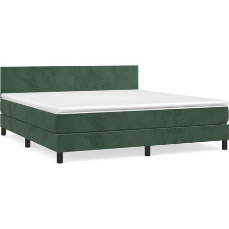 Sommier à lattes de lit et matelas Vert foncé 160x200 Velours (1/5)
