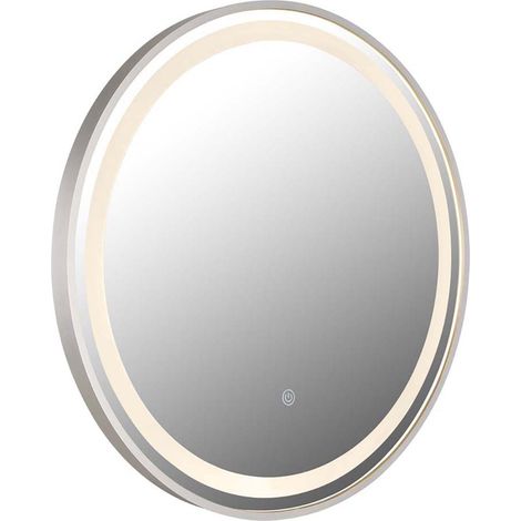 Badspiegel Spiegel LED Touch-Steuerung Schminklicht Dimmer Badlampe D 50 cm