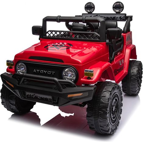 Macchina Elettrica per Bambini Fuoristrada Toyota Fj Cruiser 12V Telecomando Ruote in Gomma e Sedile in Pelle Rosso (1/5)