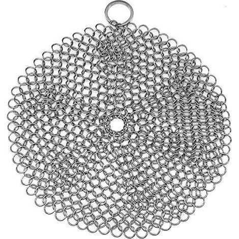 Nettoyant pour poêles en fonte en acier inoxydable 316, nettoyant pour chaînes de cuisson en fonte pour poêles en fonte, poêles pré-culottées, cocottes, grils de barbecue