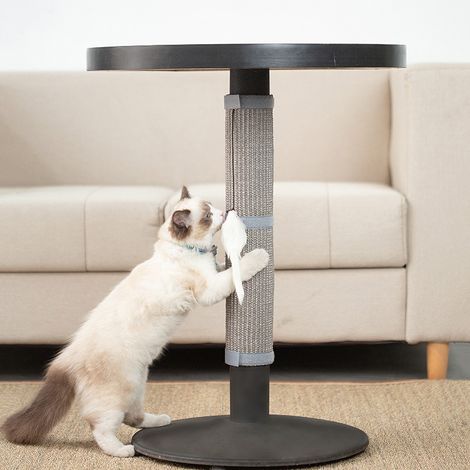 Tapis griffoir pour Chat,63 25 cm,sisal Naturel,Tapis à gratter,Tapis Pieds de Table pour Chat,avec Velcro,Jouets Souris,Protéger Le mobilier-Gris (1/5)