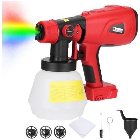 Pistolet à peinture sans fil 18V – Moteur brushless 200W – Débit d'air 1600 ml/min – Pour bois dur et teck – 3 modes de pulvérisation (1/5)