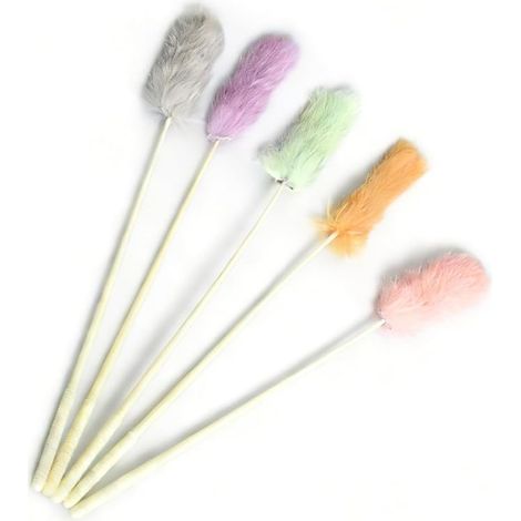 Cat Toy Feathers, Cat Duster, Cat Game, Cat Fishing Rod, Stick Toy, 38 cm Length (1/5)