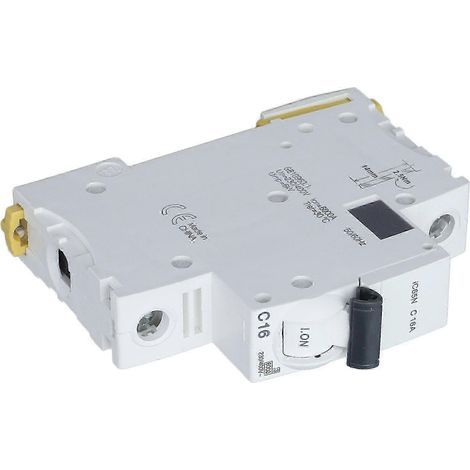 Disjoncteur miniature 1P, isolateur de courant différentiel, montage sur rail DIN, 400 V, 16 A, IC65N C16 (1/5)