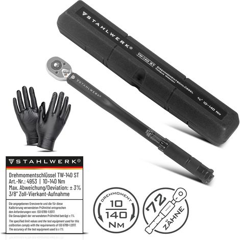 STAHLWERK Clé dynamométrique TW-140 ST 10-140 Nm 3/8" pouce Cliquet réversible (1/5)
