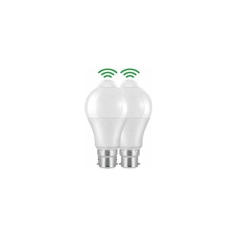 Ampoule Detecteur de Mouvement B22 Baïonnette LED, 12W, 1020lm, Blanc Froid 6000 K, CIR 85, étanches IP42 à économie d'énergie, non dimmable (1/4)
