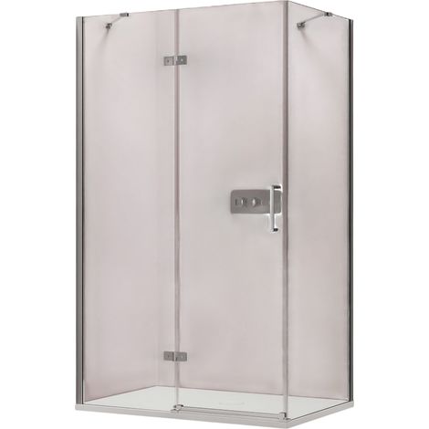 Bernstein – Paroi de douche étanche d'angle 90 cm – Verre 8mm – Porte battante gauche – Profilé chrome – Barres de stabilisation incluses - NT403