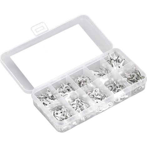Packung mit 320 unisolierten Gabelklemmen, Kupfer-Elektroverbindern, Batteriekabel-Aderendhülsen, Rundcrimpen, Gabelklemmen-Set (1/5)