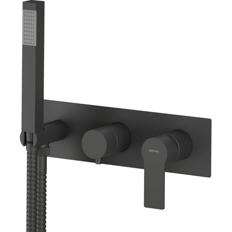 Sapho Pax - Mitigeur encastré, 2 sorties, avec accessoires, noir mat XA52/15 (1/3)