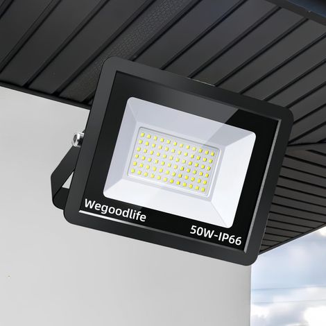 Projecteur LED Extérieur 50W, Super Lumineux 3995LM Projecteur LED, 72 LEDs, 3000K Blanc Chaud, IP66 Étanche, Spot Extérieur pour Jardin, Terrasse, Cour, Garage et Sécurité, Sans Prise (1/5)