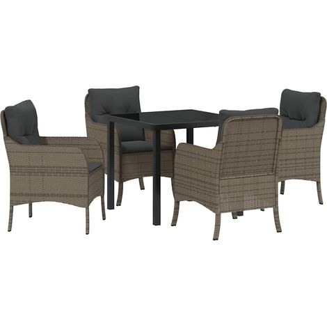 Maison Exclusive - Conjunto de Comedor de Jardín 5 pcs Gris ratán (1/5)