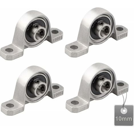 4 Pièces Roulements de Bloc d'oreiller, Palier Roulement, Roulements à Billes, Roulements Alliage de Zinc, Paliers a Semelle, Roulements à Billes, avec Base en fonte solide (Taille : 10mm) (1/5)