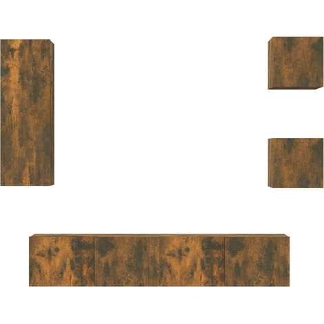Maison Exclusive - 5-tlg. TV-Schrank-Set Räuchereiche Holzwerksto (1/5)