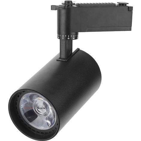 Spot Led Sur Rail 30W 4000K Noir - Lumière Réglable 360 Degrés - Pour Vitrine Et Magasin - 220V - Lot De 1 (1/5)