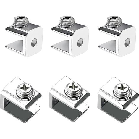 16 Pièces Pince à Verre, Support de Verre Réglable, Pince Support en Alliage de Zinc, Pince de Fixation pour Verre de 3-8mm D'épaisseur (1/5)