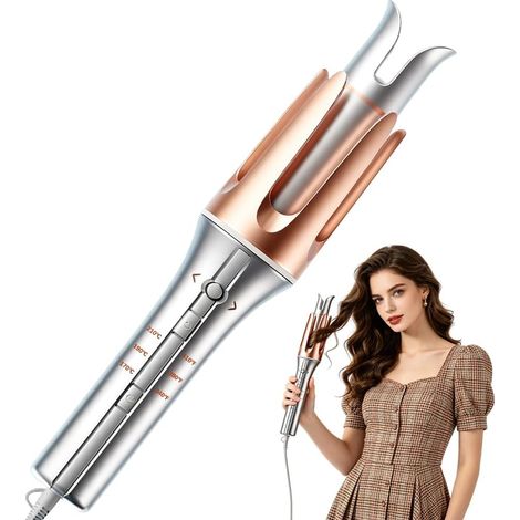 Boucleur Automatique 25mm, Boucleur a Cheveux Automatique avec Minuterie Intelligente, 3 Réglages de Température Fer a Boucler Automatiques pour Cheveux Secs ou Humides (1/5)