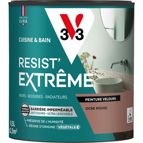 Peinture multi-supports Cuisine & Bain Resist'Extrême® V33 Ocre rouge satin 0,5L (1/3)