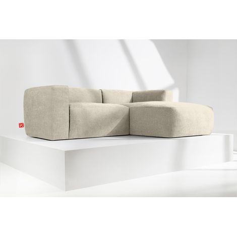 KONSIMO BUFFO Ecksofa Rechts 3/4 Sitzer mit extrem weicher und bequemer Sitz, ecru (1/5)