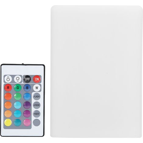 Lampe de bureau LED carrée multicolore avec télécommande 24 touches pour chevet de chambre, modèle à piles (1/5)