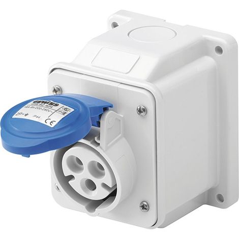Base fija de pared a 10° HP IP44 32A 2P+N+T GW62415 de Gewiss