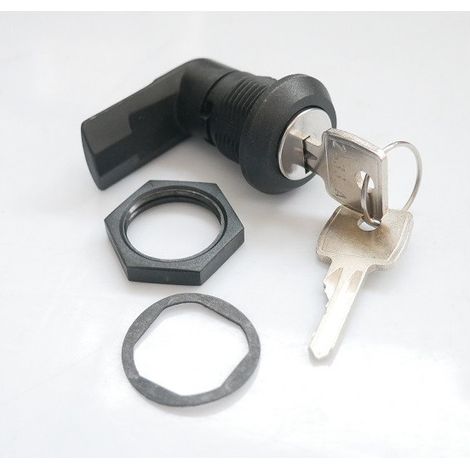 Serrure polyamide à clé 2433A noire pour fermeture coffret industriel série GISSEY