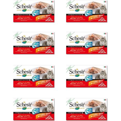 Schesir - Ocean, Cibo Umido Per Gatti Adulti Al Gusto Tonnetto Con Gamberetti, Totale 2.4Kg (48 Lattine Da 50g) (1/5)
