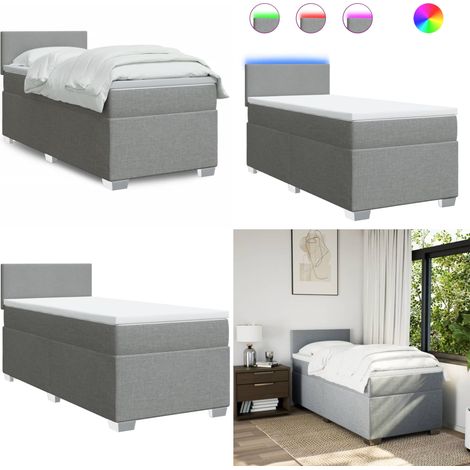 Boxspringbett mit Matratze Hellgrau 90x200 cm Stoff - Boxspringbett - Doppelbett - Bettgestell - Kopfteil - Stoffbetten - Home & Living (1/5)
