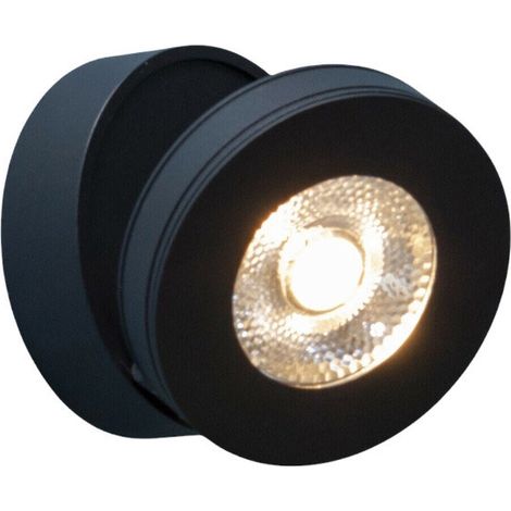 Applique orientabile 1 led cob moderno 7 watt lampada da muro parete soffitto nero luce fredda 6500k (1/4)