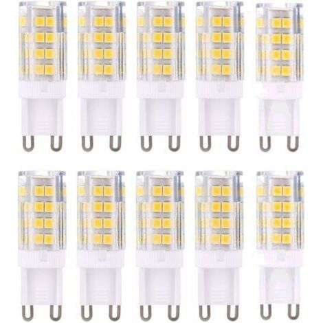 G9 LED Lampe Ampoules, Blanc Chaud 3000K 5W Lumiere équivalent aux ampoules halogènes de 40 W 420 lumens not dimmable, lot de 10 (1/4)