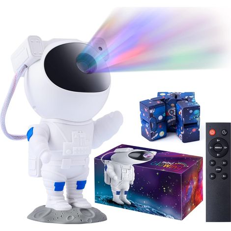 Filiyano – Projecteur de lumière astronaute - Projecteur galaxie et cube infini anti-stress en bonus - Veilleuse pour enfants avec projecteur (1/5)