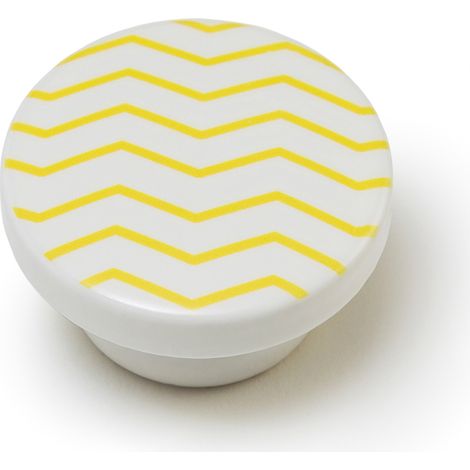 Pomo de madera con acabado amarillo, dimensiones: 38x38x22mm Ø: 38mm - (1/4)