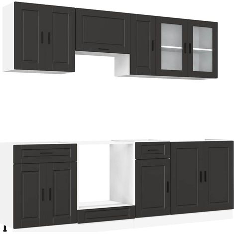 Maison Exclusive - Set Mobili da Cucina 8 pz Porto Neri Legno Multistrato