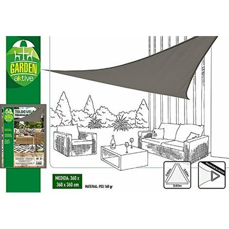 Toldo vela de sombreo triangular Aktive Garden gris antracita (1/4)