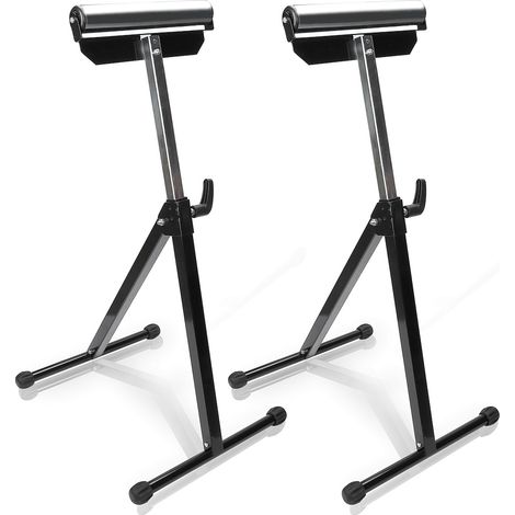 Wolketon 2x Carrelli da officina con supporto a rulli regolabile in altezza da 68 a 108 cm. fino a 60 kg