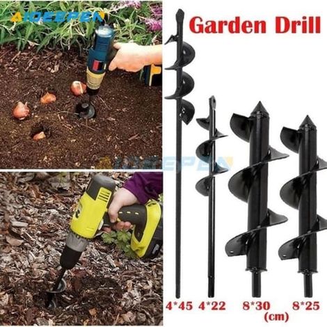 Foret universel en acier de 30 x 8 cm pour le perçage de trous. Outils de jardin. (1/4)