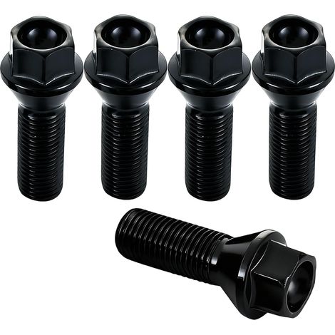 Lot de 5 boulons de roue M14 x 1,25 pour Série 1 Série 2 Série 3 Série 4 Série 5 Série 6 Série X1 X3 I3 I8 Écrous coniques 60° HEX 17 mm 36136781151 (1/5)